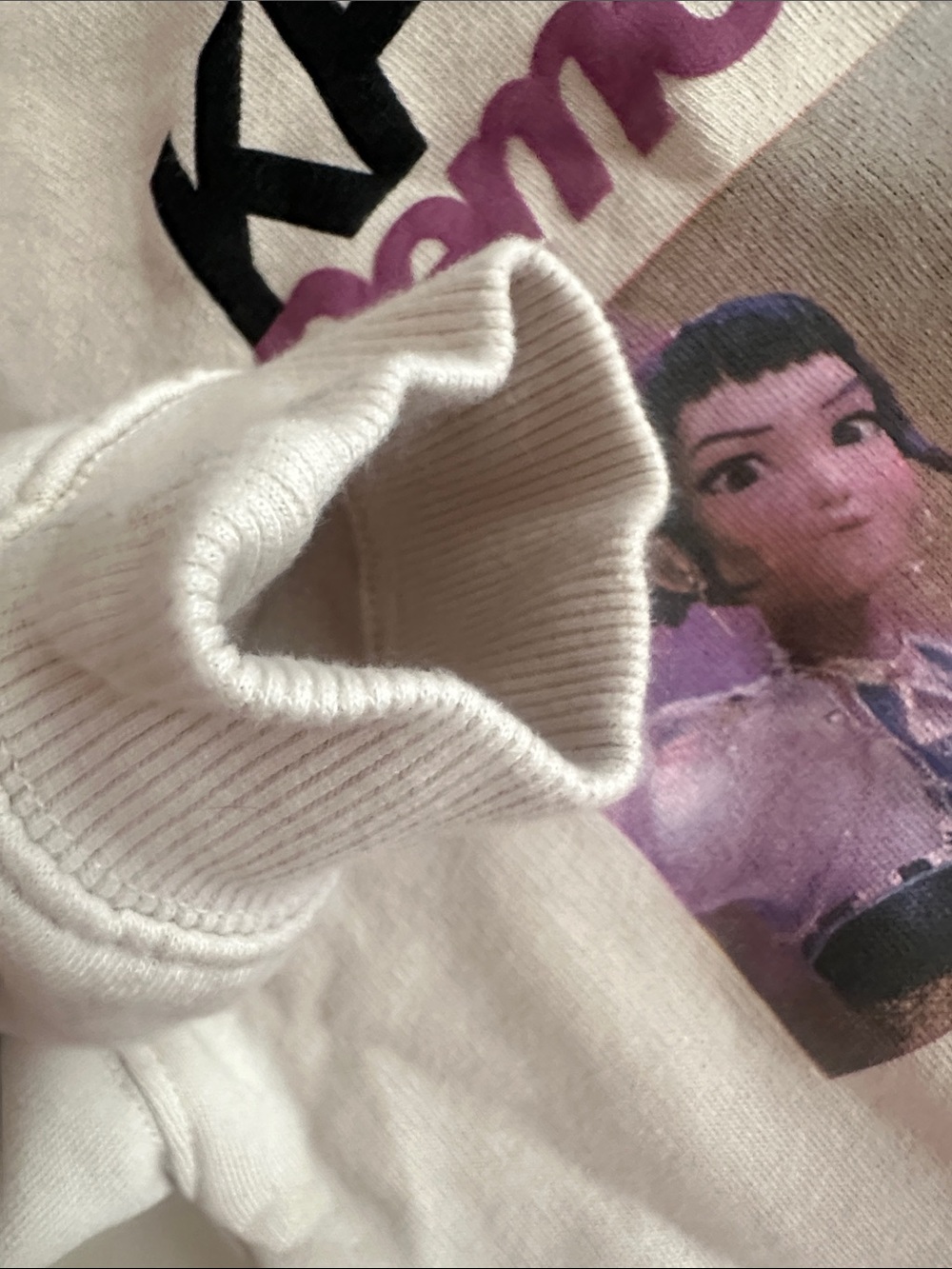 Zara KPOP Demon Hunters Sweatshirt - Cream with Purple & Black Print - Picture 3 of 9